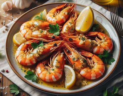 Langostinos al Horno con Mantequilla